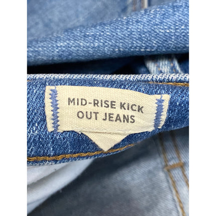 Madewell Mid Rise Kick Out Women's Blue Ankle Flared Bootcut Denim Jeans Size 28