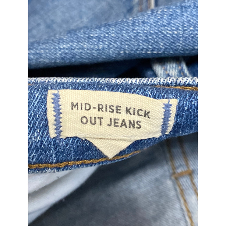 Madewell Mid Rise Kick Out Women's Blue Ankle Flared Bootcut Denim Jeans Size 28