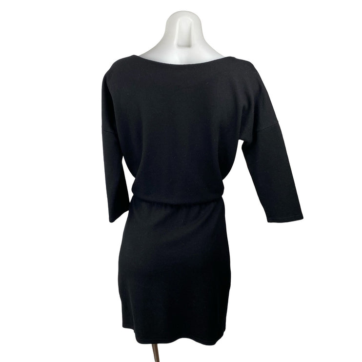 Aritzia The Group Babaton Black 100% Wool Long Sleeve Mini Blouson Dress Size M
