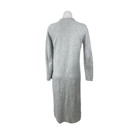 MNG Mango Women's Gray Heather Long Sleeve Mock Neck Knit Midi Sweater Dress S