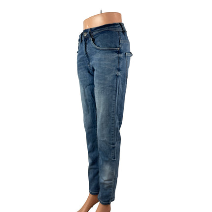 Modern Culture Womens Blue Medium Wash High Waisted Skinny Denim Jeans Pants 30