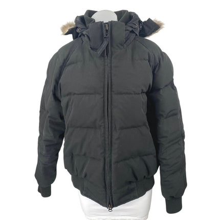 Canada Goose Women's Black Long Sleeve Fur Hooded Down Puffer Coat Jacket Sz XL