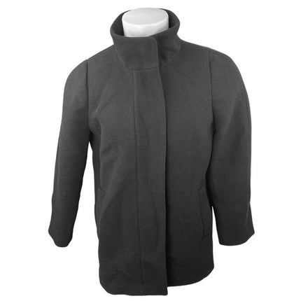 J.Crew Women's Black Wool Full Zip High Neck Long Sleeve Coat Jacket Top Size 12