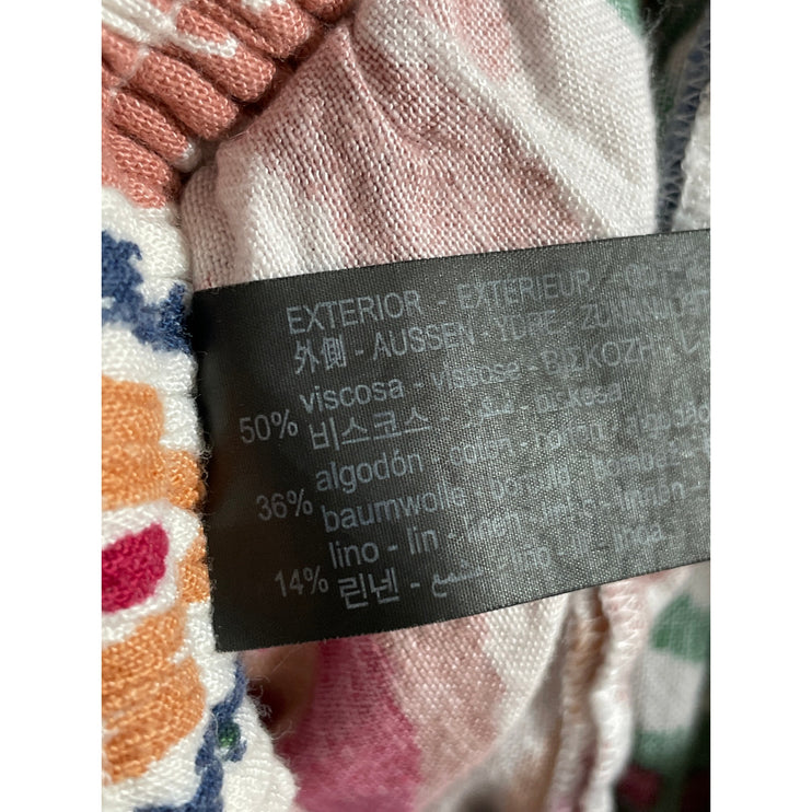 Zara Women's Multicolor Argyle Geometric High Rise Tie Boho Mini Shorts Size S