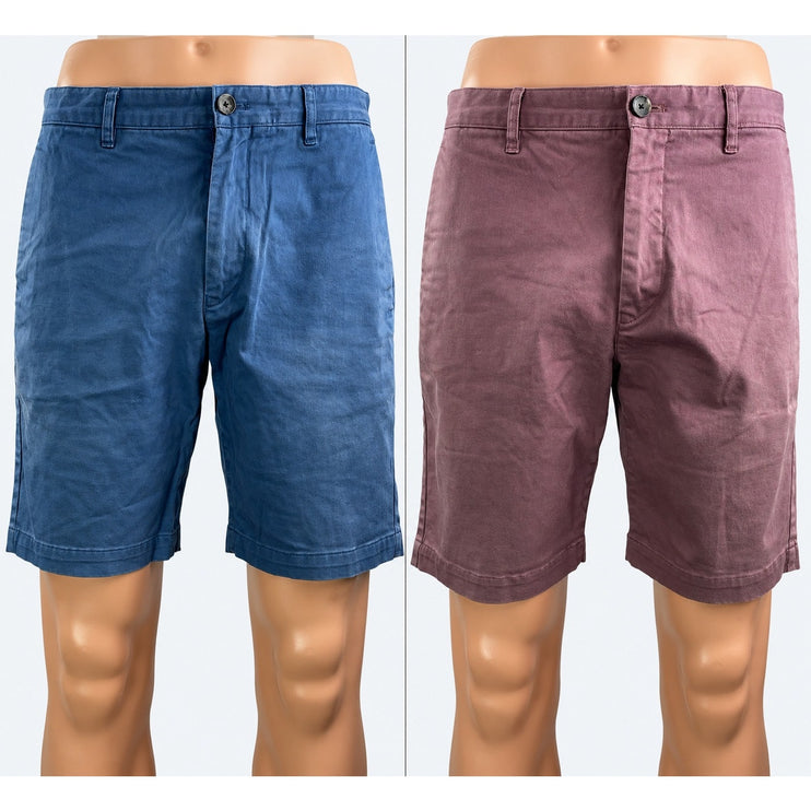 Theory Men's Blue Wine Red High Waisted Straight Casual Chino Khaki Shorts 31