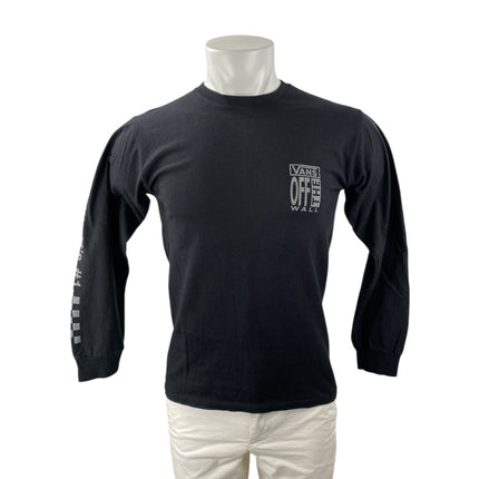 Vans of the Wall Men's Black Skater Long Sleeve Crew Neck T Shirt Tee Top Size S