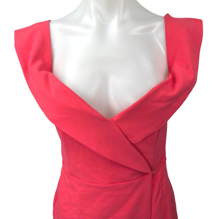 NEW NBD Women's Pink Sleeveless V-Neck Zipper Mini Tank Wrap Sheath Dress Size M