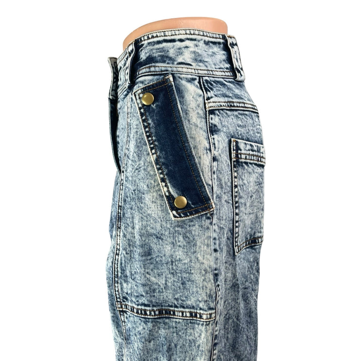 Ulla Johnson Blue Acid Wash High Rise Tapered Boyfriend Denim Jeans Pants Size 2