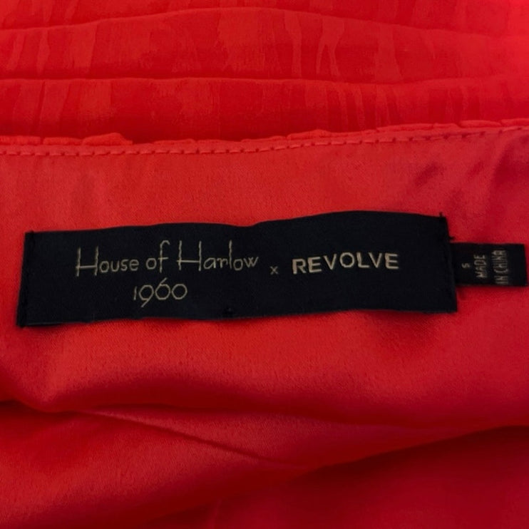 House of Harlow 1960 Red Sleeveless Tie Strap Peplum Cami Camisole Tank Top Sz S