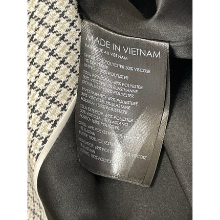 Club Monaco Womens Gray Plaid Check Pocket Notch Lapel Midi Trench Coat Jacket S