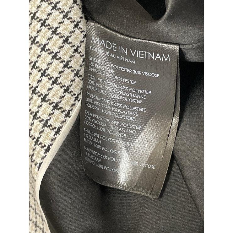 Club Monaco Womens Gray Plaid Check Pocket Notch Lapel Midi Trench Coat Jacket S