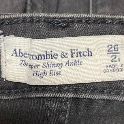 Abercrombie & Fitch Black Super Skinny High Rise Button Fly Denim Jeans Pants 26