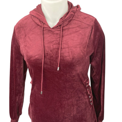 Rue21 Velvet Velour Long Sleeve Hooded Hoodie Sweatshirt Mini Dress Size XL