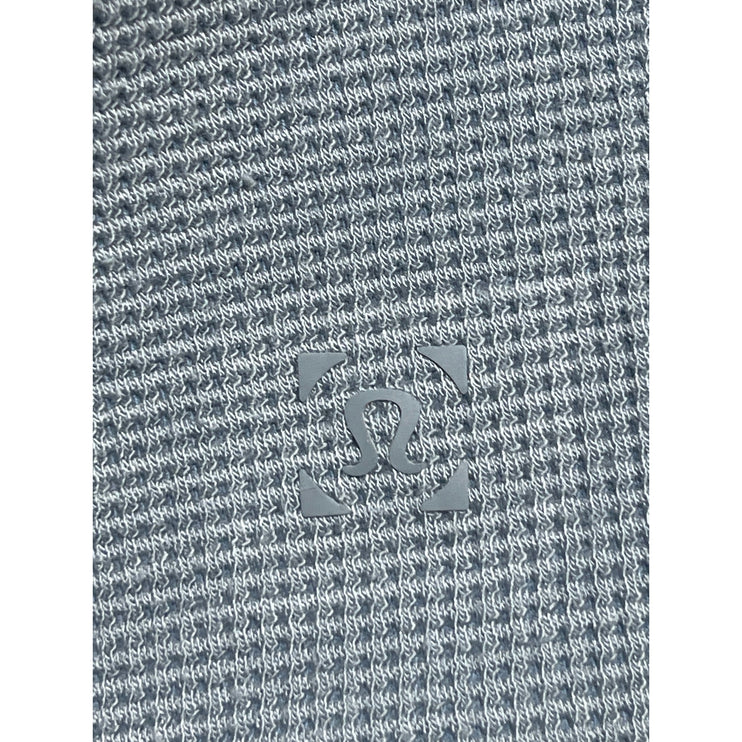 Lululemon Shift Stitch Mens Blue Waffle Knit Long Sleeve Hoodie Sweatshirt Top M