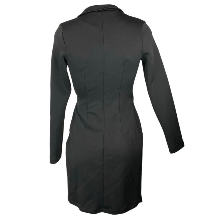 NEW ASOS Black White Colorblock Long Sleeve Collared Belted Mini Blazer Dress 0