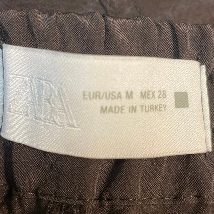 Zara Women's Olive Green Utility Tie Zip Up Jacket Pants 2 Piece Set Size M