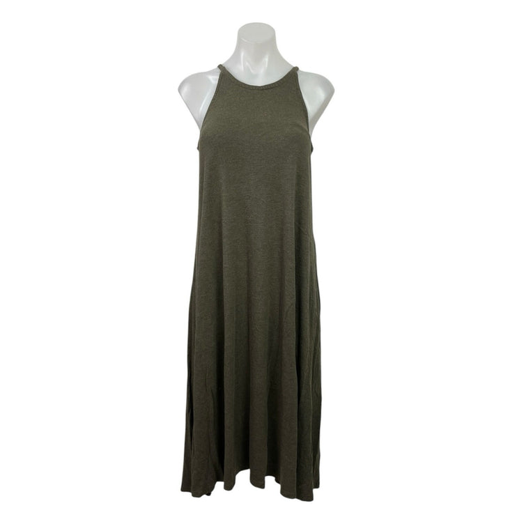 Madewell Women's Green Knit Sleeveless Midi Maxi Cami Tank Halter A-Line Dress S