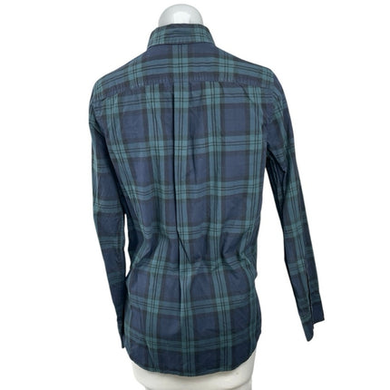 J.Crew Check Plaid Beaded Collared Long Sleeve Button Down Shirt Blouse Top Sz 2