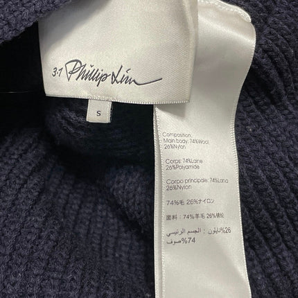 Phillip Lim Womens Dark Blue Long Sleeves Wool Cable Knit Cardigan Sweater Top S