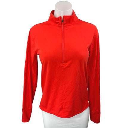 All Access x Bandier Women's Red Long Sleeve Quater Zip Athletic Top Size M