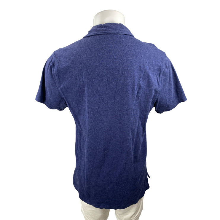 J.Crew Men's Navy Blue Short Sleeve Golf Chest Pocket Polo Shirt Top Size L