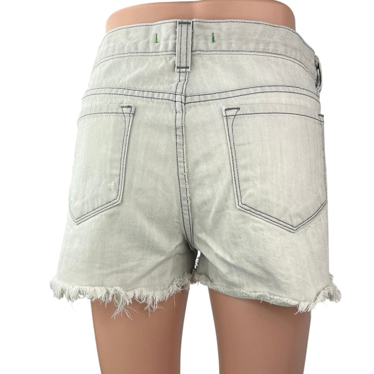 J Brand Gray Mid Rise Distressed Frayed Raw Hem Cut Off Denim Jeans Shorts 26