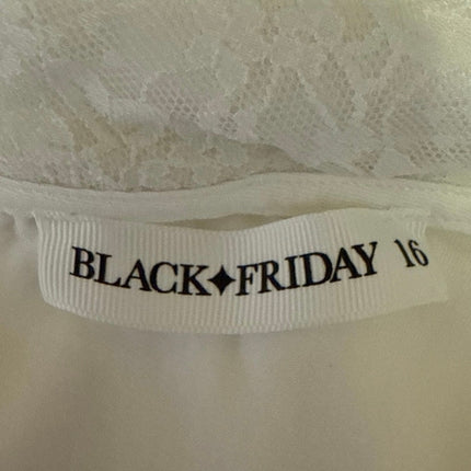 Black Friday White Lace Collar Short Sleeve Button Up Shirt Blouse Crop Top 16