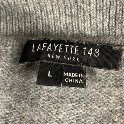 Lafayette 148 Men's Gray Long Sleeve Collar 1/4 Zip Knit Sweater Top Size L