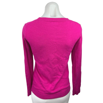 J.Crew Teddie Pink Wool Crewneck Long Sleeve Casual Pullover Sweater Top Sz XXS