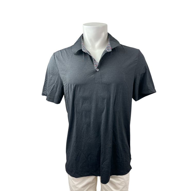 7 Diamonds Performance Men's Gray Collared Short Sleeve Slim Polo Shirt Top Sz M