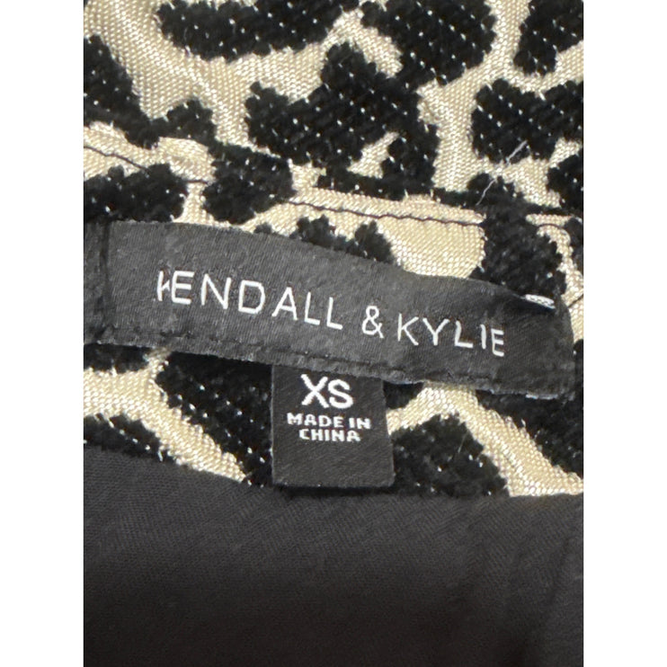 Kendall & Kylie Black Leopard Animal Print High Waist Pencil Mini Skirt Size XS