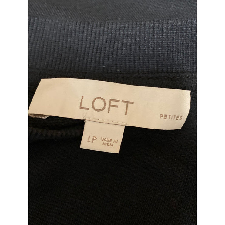 Ann Taylor LOFT Women's Black Beaded Long Sleeve Crewneck Sweatshirt Top Size L
