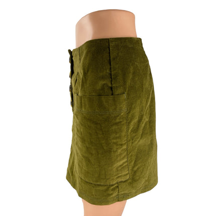 Urban Outfitters BDG Women's Green Velvet Velour Button Pencil Mini Skirt Size S