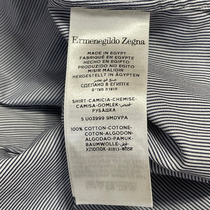 NEW Ermenegildo Zegna Gray Long Sleeves Striped Button Down Dress Shirt Top 42