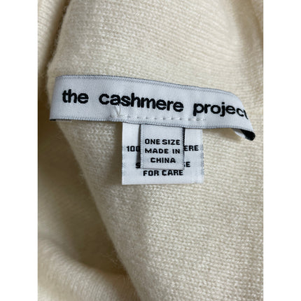The Cashmere Project Cream 100% Cashmere Knit Beaded Pearl Bonnet Beanie OS