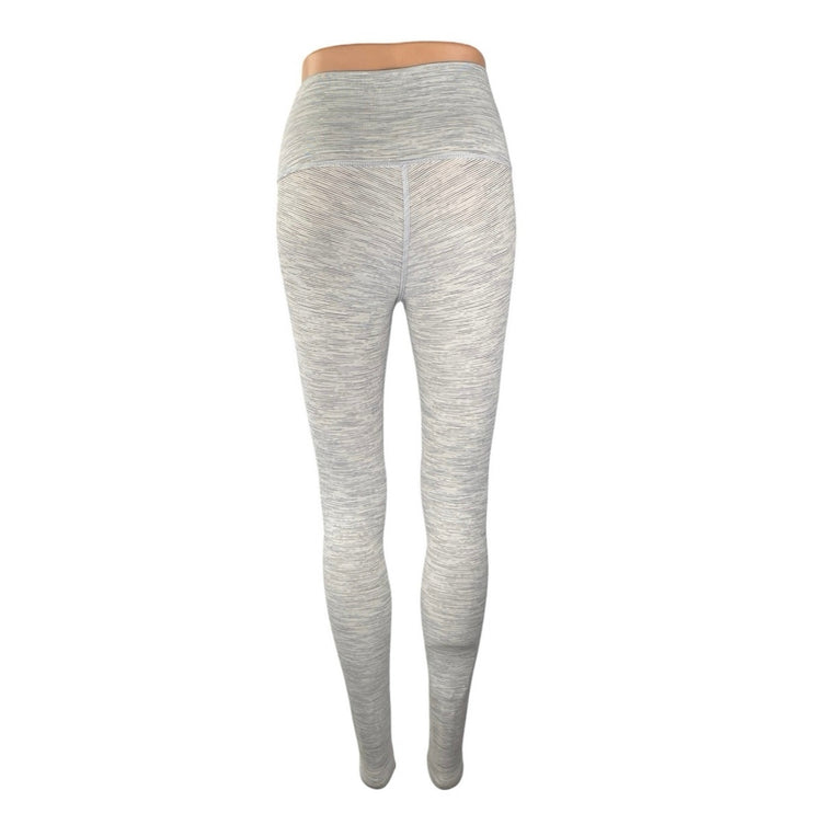 Lululemon Women's Light Gray Mid Rise Yoga Workout Athletic Legging Pants Size 2
