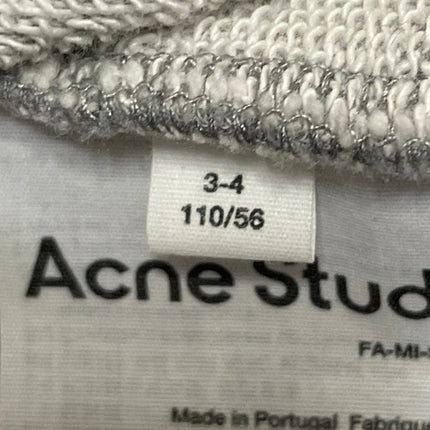 Acne Studios Kids Gray Fleece Long Sleeve Crew Neck Sweater Sweatshirt Top 3-4