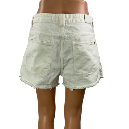 Le Lis Blanc Womens White High Rise Frayed Hem Braided Side Denim Jean Shorts 40