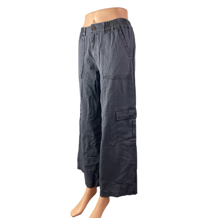 O'Neill Women's Gray High Rise Barrel Baggy Wide Leg Cargo Trousers Pants Size S