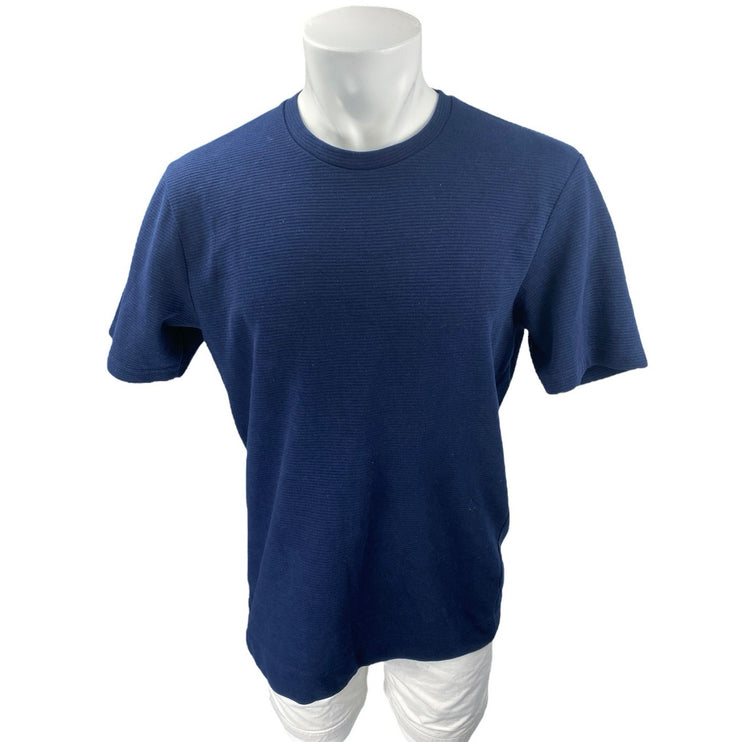 Zara Men's Blue Short Sleeve Crew Neck Basic Casual T Shirt Tee Top Size L