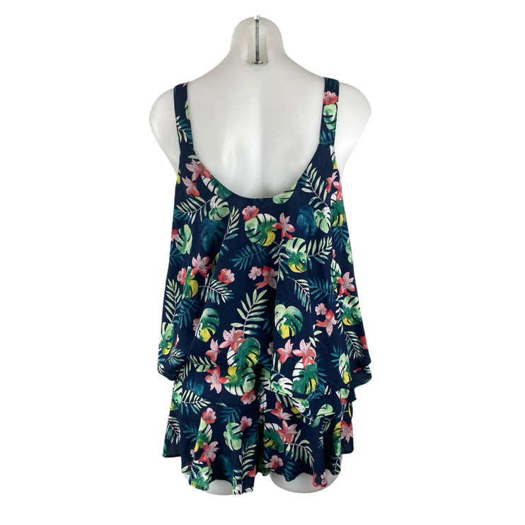 Guess Multicolor Tropical Sleeveless Cami Tank Short Summer Beach Swimwear Set S