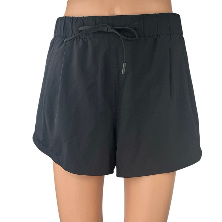 Lululemon Women's Black High Waisted Drawstring Running Athletic Shorts Size 12