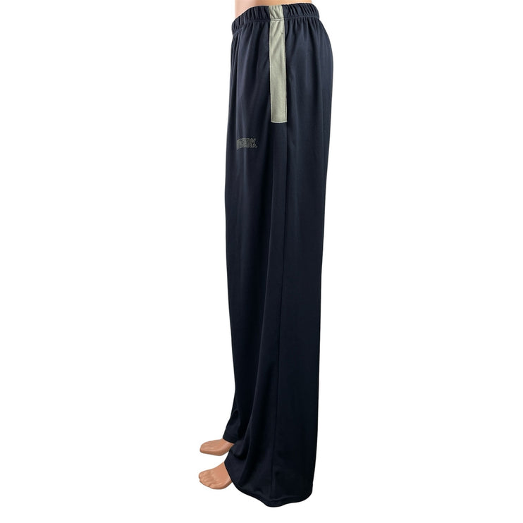 Gymshark Womens Navy Blue Mesh Straight Leg High Waisted Active Trousers Pants M
