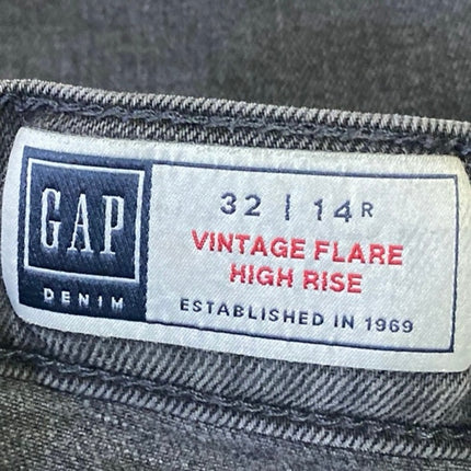 Gap Vintage Flare Women's Black High Rise Straight Leg Denim Jeans Pants Size 32