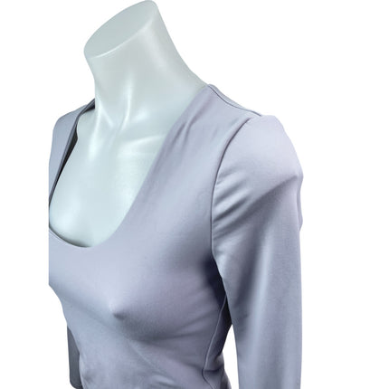 Princess Polly Purple Lilac Scoop Neck Long Sleeve T Shirt Tee Crop Top Size 4