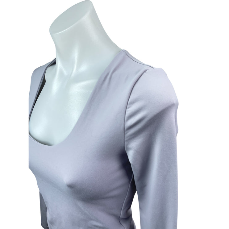Princess Polly Purple Lilac Scoop Neck Long Sleeve T Shirt Tee Crop Top Size 4