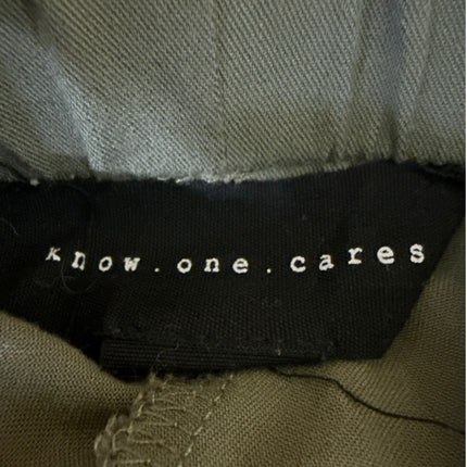 Know One Cares Women's Olive Green High Waist Tapered Paperbag Trousers Pants S