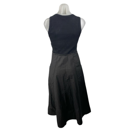 Zara Black Sleeveless Ribbed Knit Tank Fit & Flare A Line Midi Dress Size S