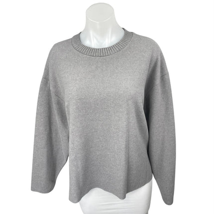 NEW Zara Women's Gray Knit Long Sleeve Crew Neck Pullover Sweater Top Size L
