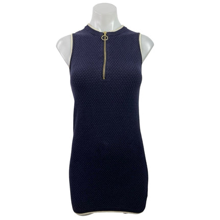 Forever 21 Navy Blue Ribbed Sleeveless Mini Tank Bodycon Sheath Sweater Dress S